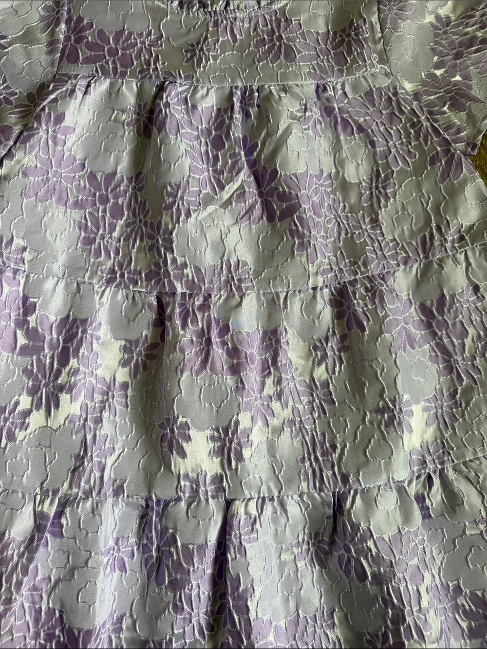 Kids' Lavender Floral Tiered Formal Dress